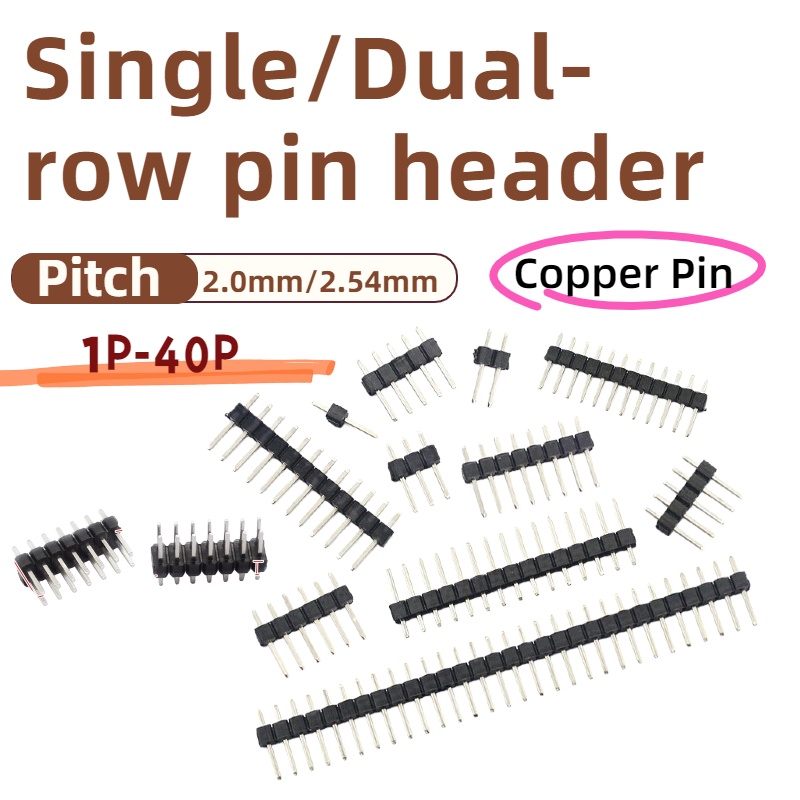 Male Female Header Pin - 10PCS,2.54mm 피치 단일/이중 행 핀 헤더
