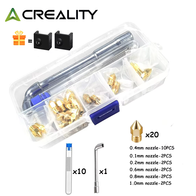 Creality Printer K1 - CREALITY 20개 MK8 황동 노즐 0.2/0.4/0.6/0.8/1.0MM