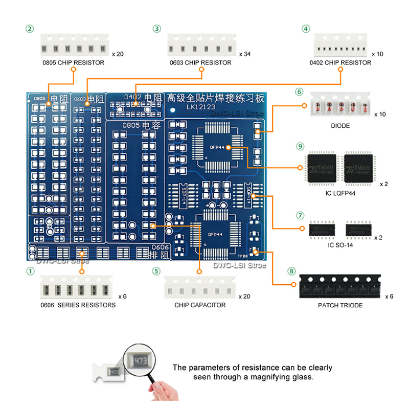 SMD 고급 풀 패치 용접 연습 보드, 전자 부품, S - Pcb Etching Kit 리뷰 및 가격