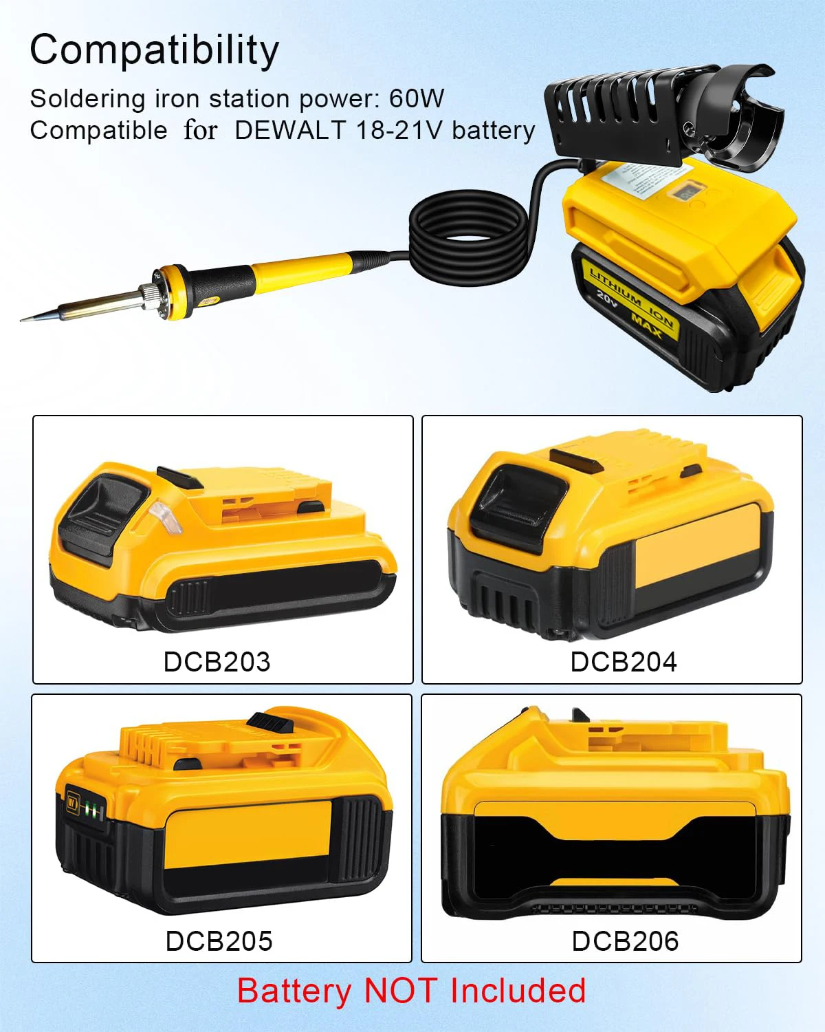휴대용 납땜인두 키트, 디월트 20V 배터리 호환 60 - Diy Electronics Tools 리뷰 및 가격