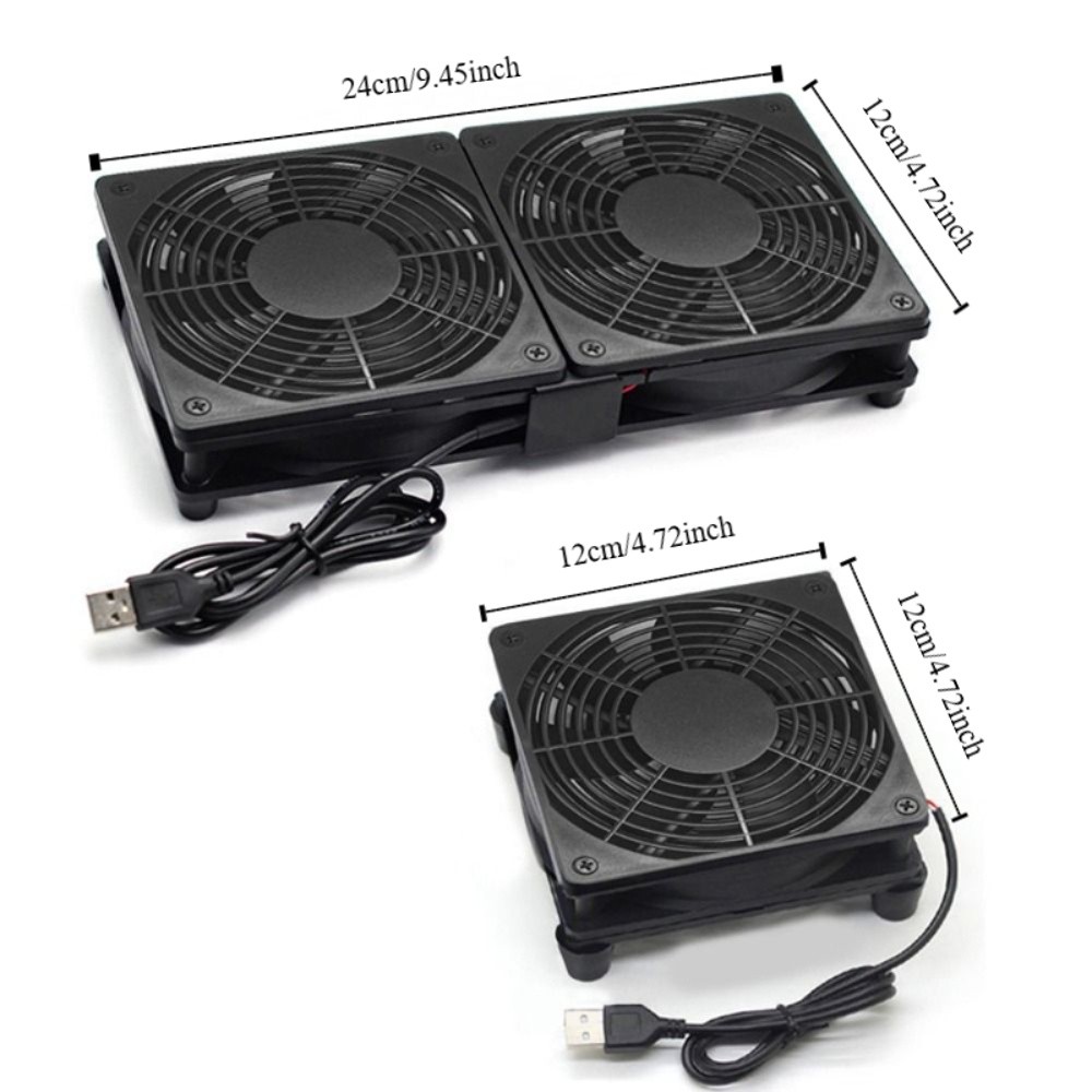 USB 전원 전자식 냉각 팬 듀얼 팬 DC 5V 모뎀  - Diy Electronics Cabinet 리뷰 및 가격