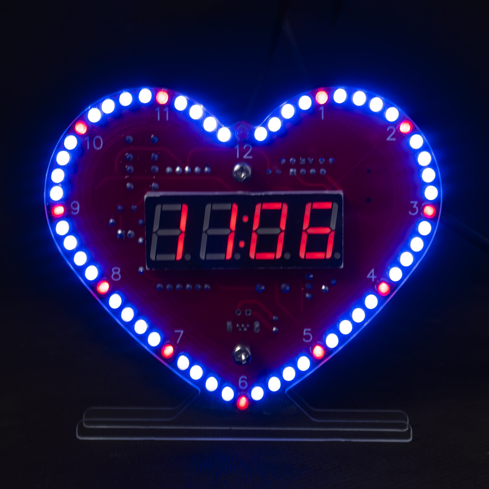 DIY 전자 키트 다기능 하트 모양의 LED 시계 4  - Pcb Etching Kit 리뷰 및 가격